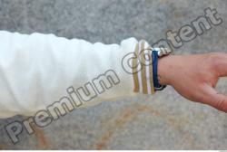 Forearm Man White Casual Sweatshirt Chubby